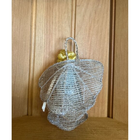 Vintage Handcrafted Burlap Wire Angel Christmas Ornament - Picture 2 of 3